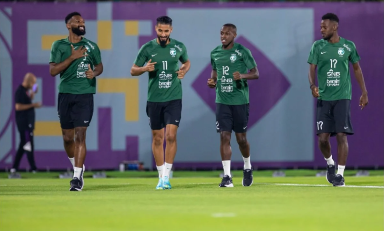 المنتخب السعودي يخوض تدريبه الأول بالدوحة استعدادا للمونديال