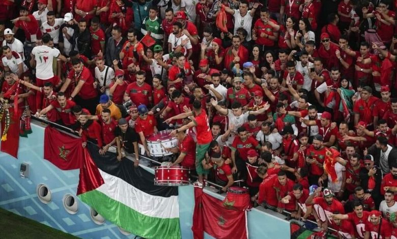 بالفيديو.. لاعبو المغرب يسجدون ويحتفلون مع الجمهور وعلم فلسطين حاضرا كالعادة